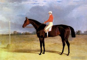 Artwork A Dark Bay Racehorse With Patrick Connolly Up