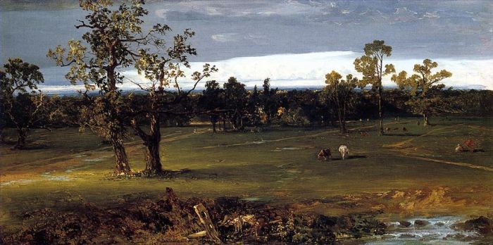 John Frederick Kensett Oil Painting - At Pasture
