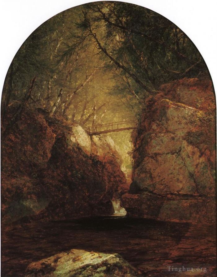 John Frederick Kensett Oil Painting - Bash Bish Falls