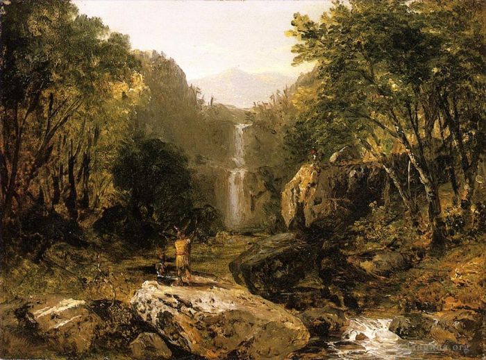 John Frederick Kensett Oil Painting - Catskill Mountain Scenery