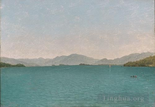 John Frederick Kensett Oil Painting - Lake George Free Study