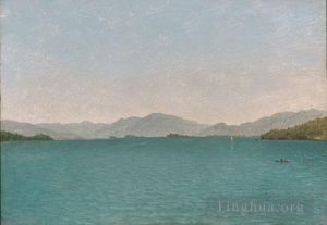 Antique Oil Painting - Lake George Free Study