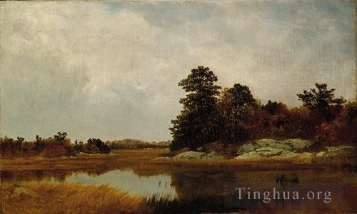 John Frederick Kensett Oil Painting - October In The Marshes