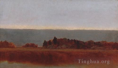 John Frederick Kensett Oil Painting - Salt Meadow In October