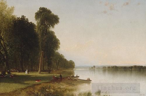 John Frederick Kensett Oil Painting - Summer Day On Conesus Lake