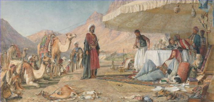 John Frederick Lewis Oil Painting - A Frank Encampment In The Desert Of Mount Sinai John Frederick Lewis