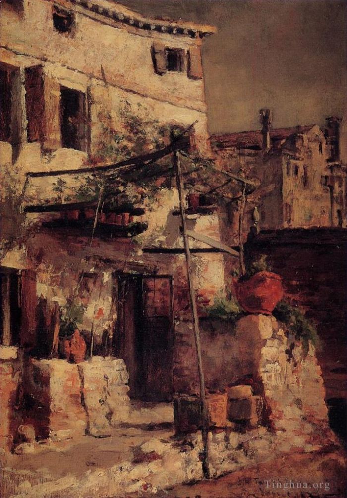 John Henry Twachtman Oil Painting - A Venetian Scene