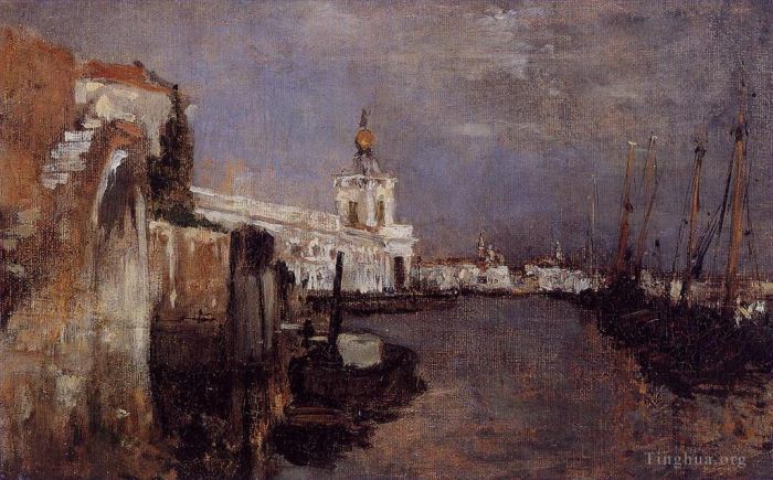 John Henry Twachtman Oil Painting - Canal Venice