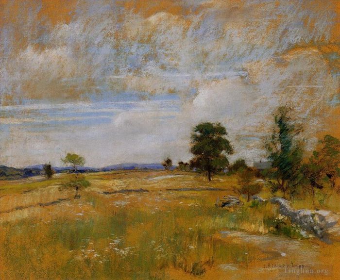 John Henry Twachtman Oil Painting - Connecticut Landscape