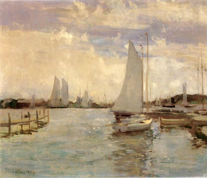 John Henry Twachtman Oil Painting - Gloucester Harbor