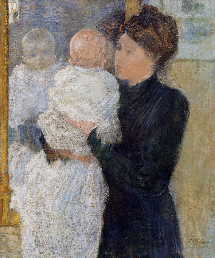 John Henry Twachtman Oil Painting - Mother and Child
