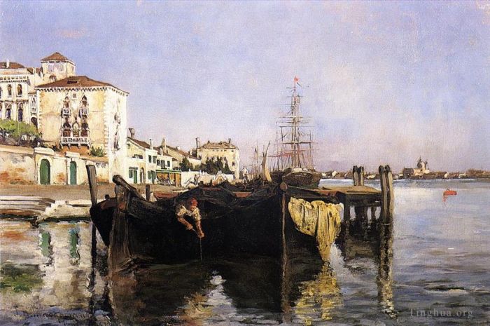John Henry Twachtman Oil Painting - View of Venice