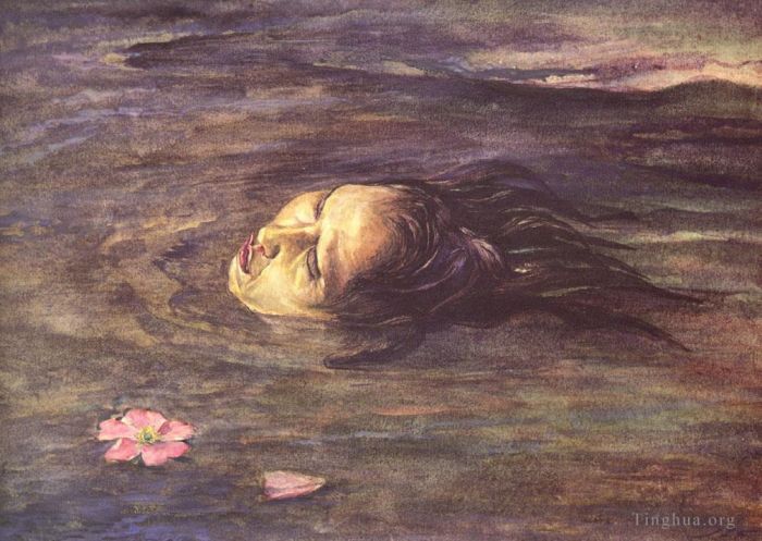 John LaFarge Oil Painting - The Strange Little Kiosai Saw in the River