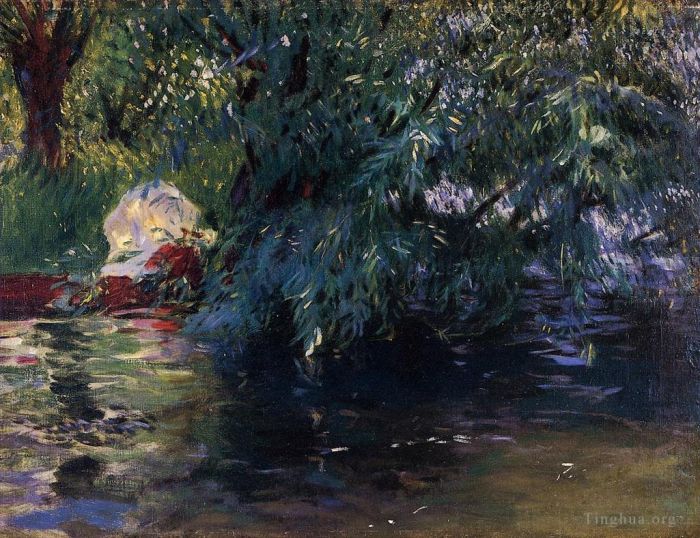 John Singer Sargent Oil Painting - A Backwater Calcot Mill near Reading