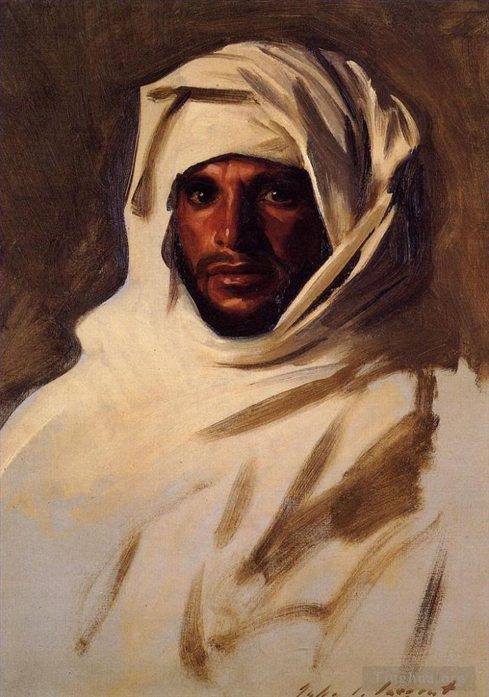 John Singer Sargent Oil Painting - A Bedouin Arab portrait