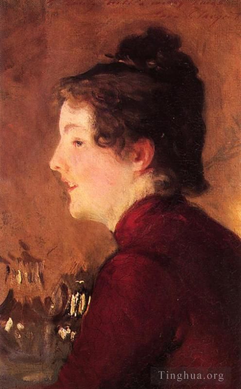 John Singer Sargent Oil Painting - A Portrait of Violet