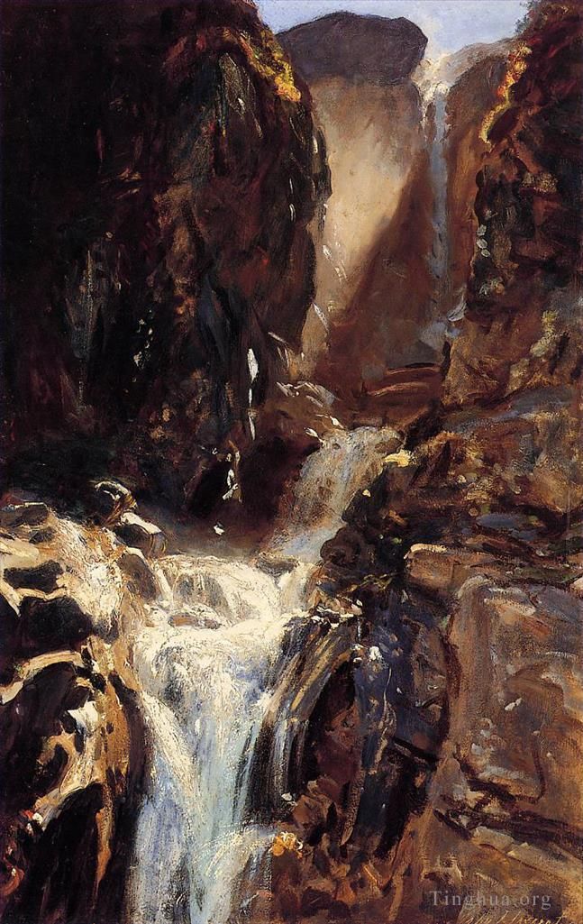 John Singer Sargent Oil Painting - A Waterfall