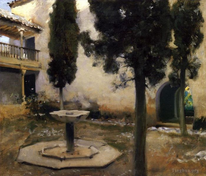 John Singer Sargent Oil Painting - Alhambra Patio de la Reja