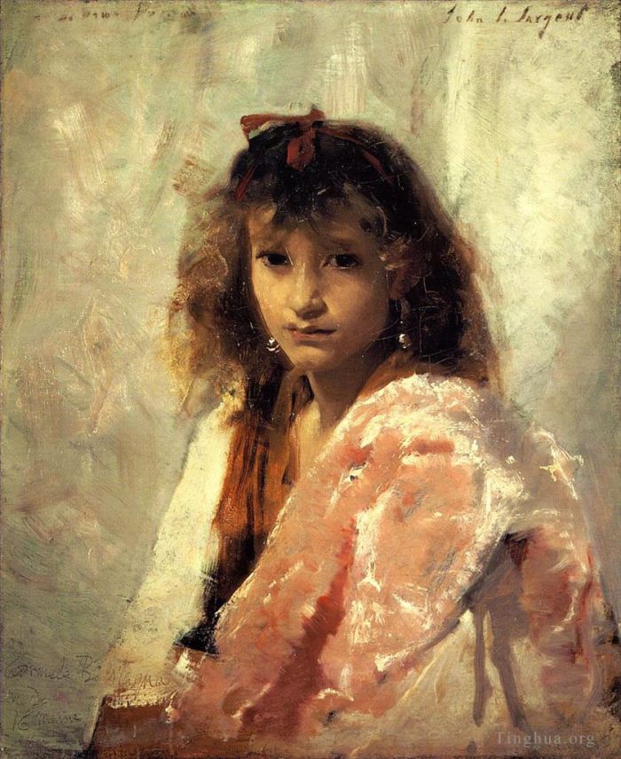 John Singer Sargent Oil Painting - Carmela Bertagna portrait