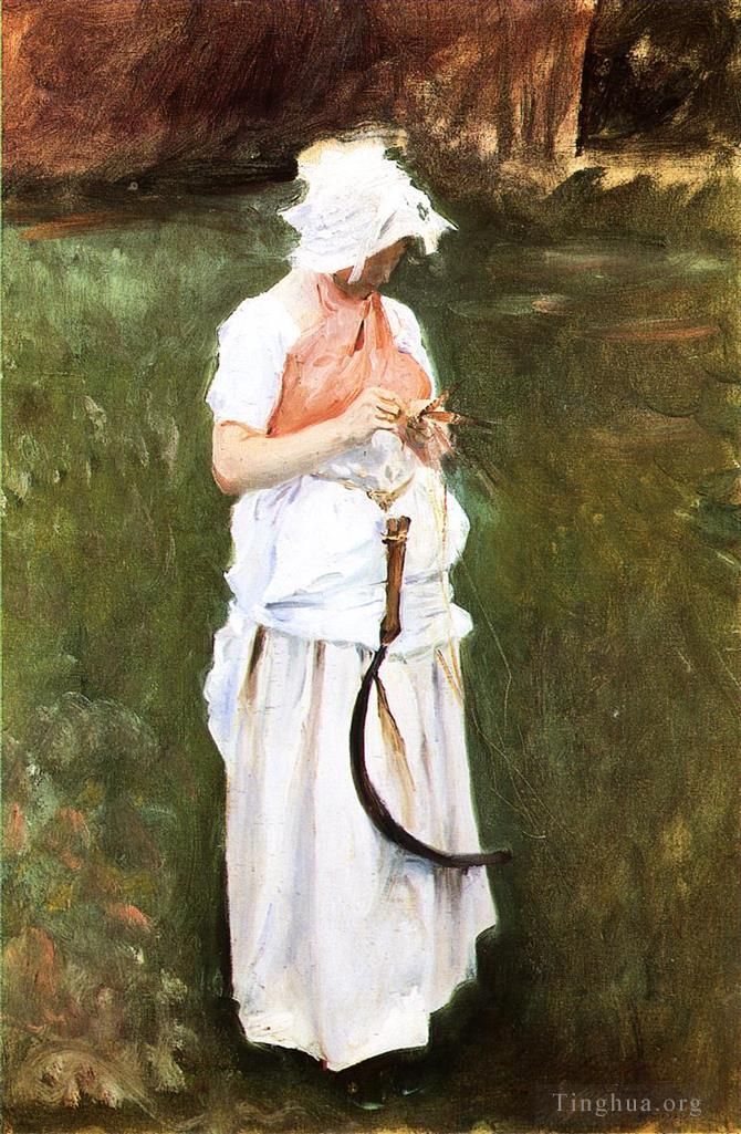 John Singer Sargent Oil Painting - Girl with a Sickle