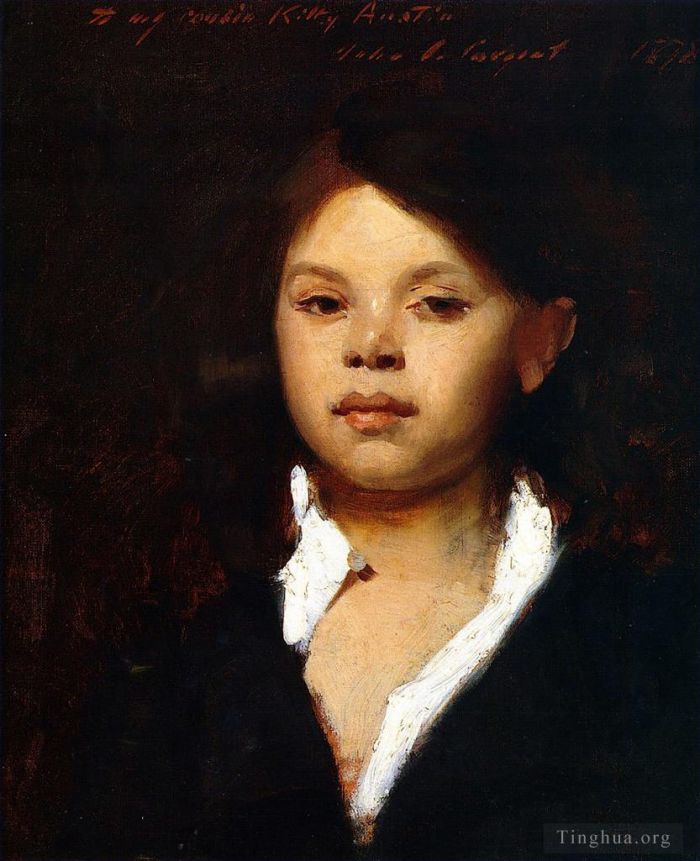 John Singer Sargent Oil Painting - Head of an Italian Girl portrait