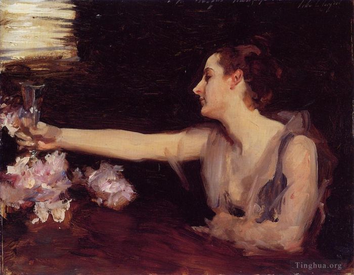 John Singer Sargent Oil Painting - Madame Gautreau Drinking a Toast portrait