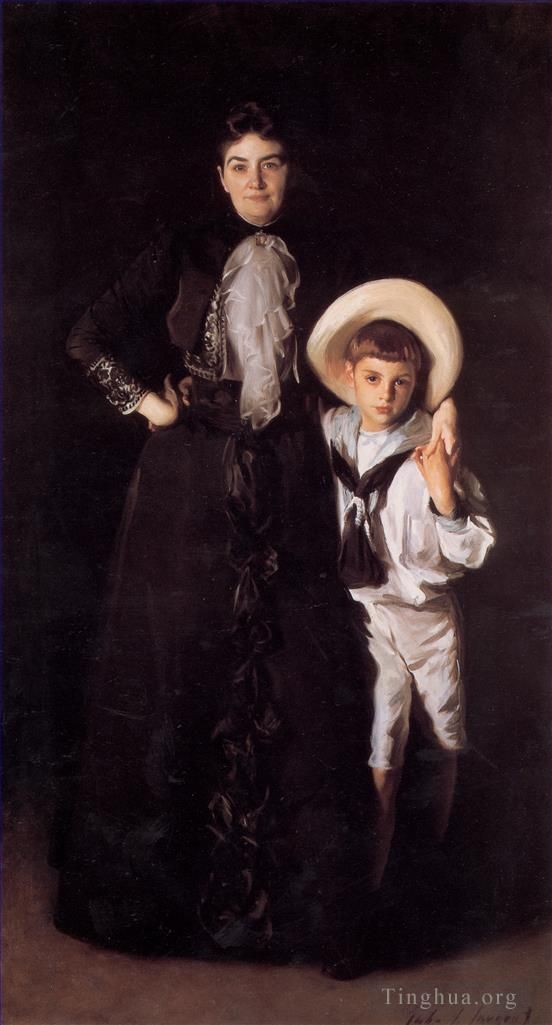 John Singer Sargent Oil Painting - Mrs Edward L Davis and Her Son Livingston portrait