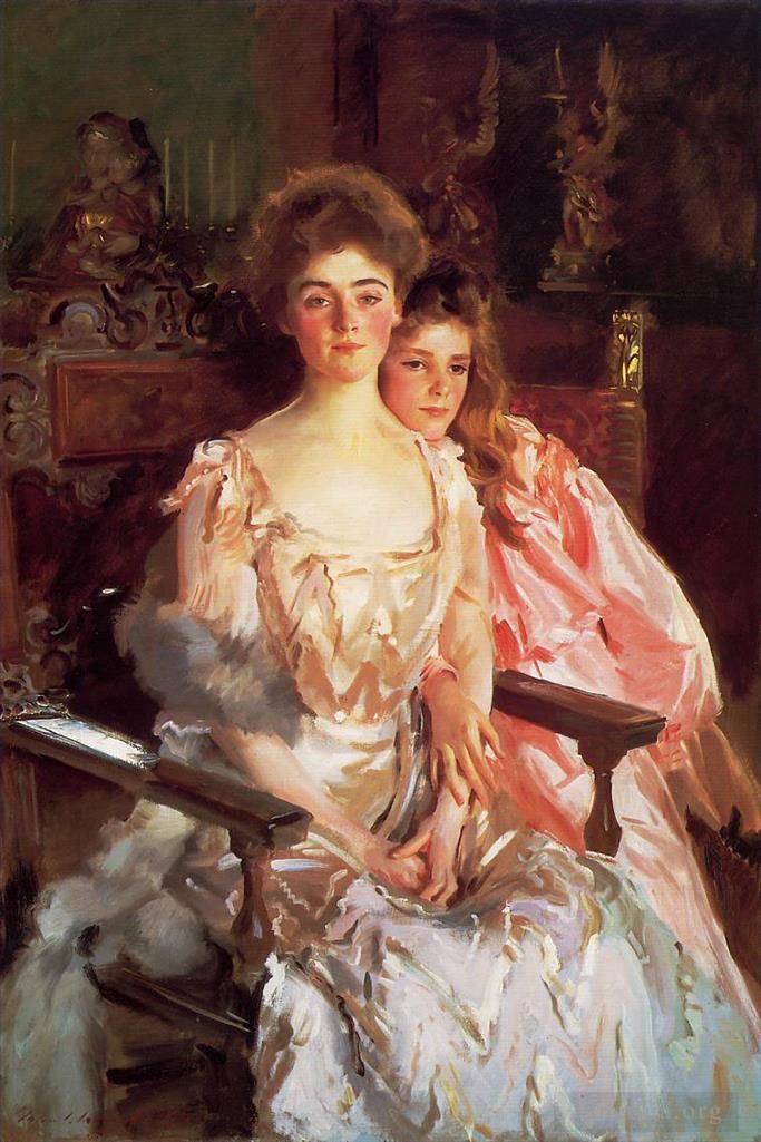 John Singer Sargent Oil Painting - Mrs Fiske Warren and Her Daughter Rachel portrait
