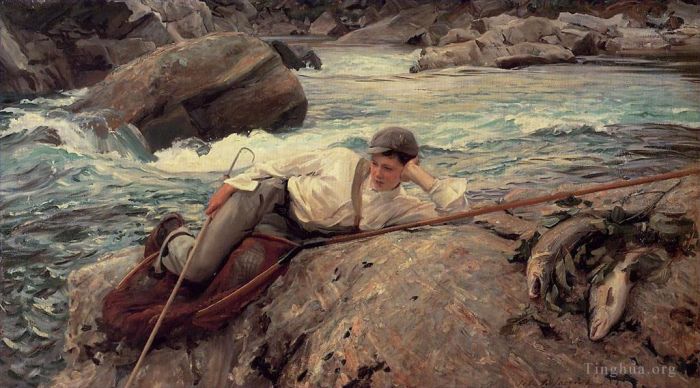 John Singer Sargent Oil Painting - On His Holidays