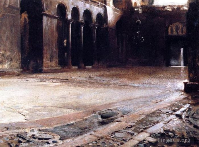 John Singer Sargent Oil Painting - Pavement of St Marks