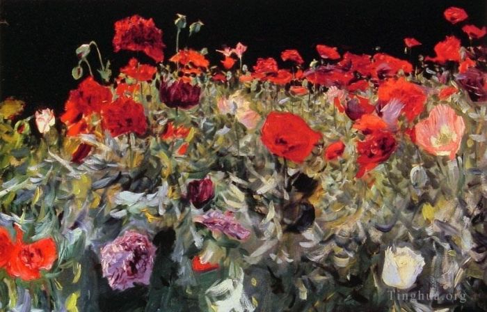 John Singer Sargent Oil Painting - Poppies