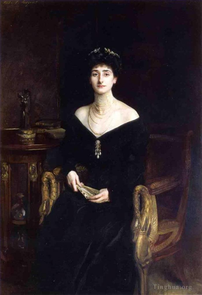 John Singer Sargent Oil Painting - Portrait of Mrs Ernest G Raphael nee Florence Cecilia Sassoon