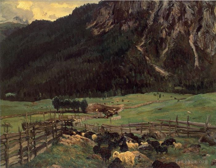 John Singer Sargent Oil Painting - Sheepfold in the Tirol