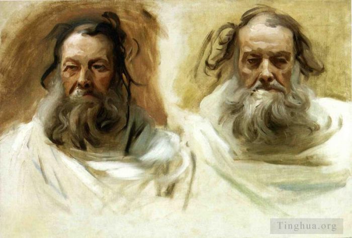 John Singer Sargent Oil Painting - Study for Two Heads for Boston Mural The Prophets