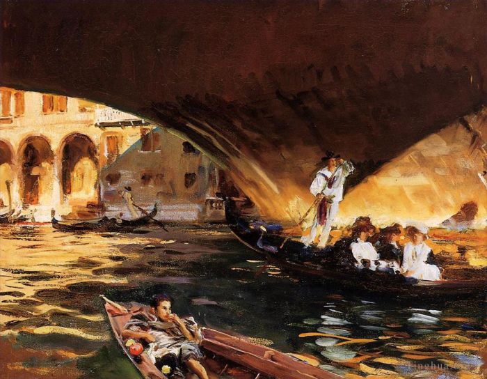 John Singer Sargent Oil Painting - The Rialto Grand Canal
