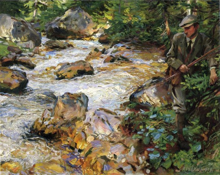 John Singer Sargent Oil Painting - Trout Stream in the Tyrol