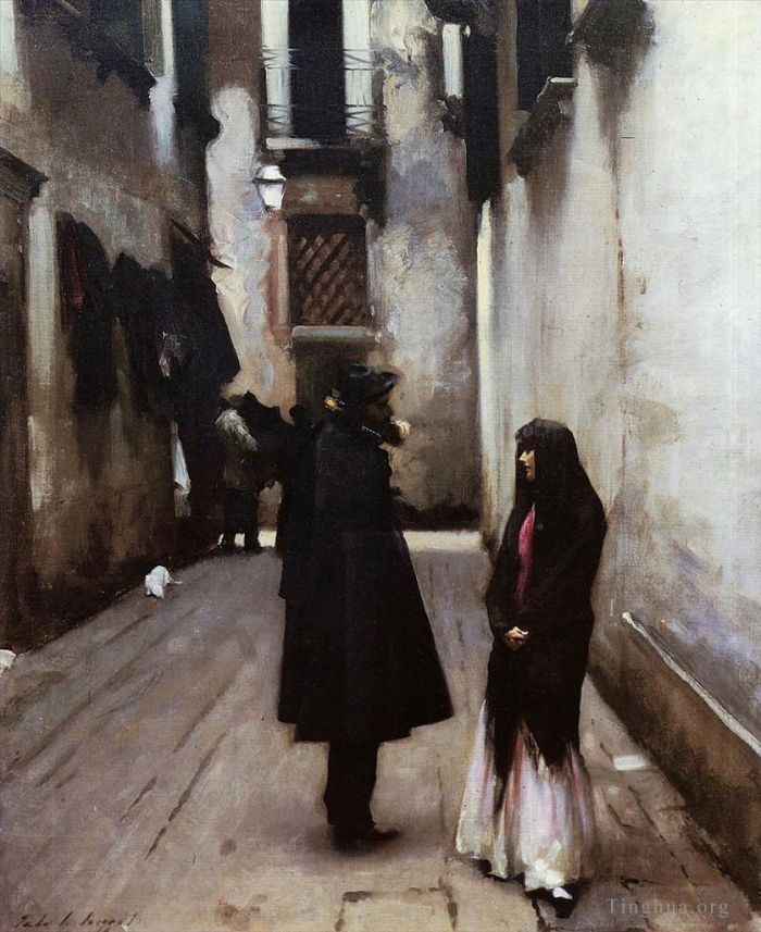 John Singer Sargent Oil Painting - Venetian Street