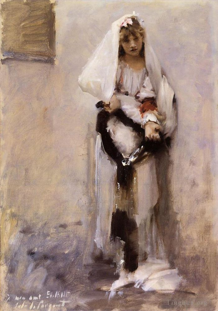 John Singer Sargent Various Paintings - A Parisian Beggar Girl portrait
