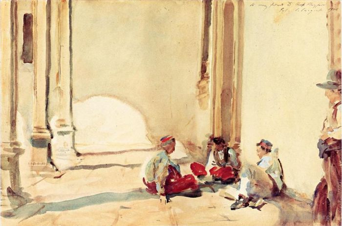 John Singer Sargent Various Paintings - A Spanish Barracks