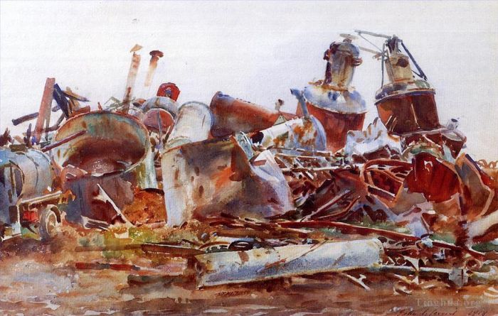 John Singer Sargent Various Paintings - A Wrecked Sugar Refinery