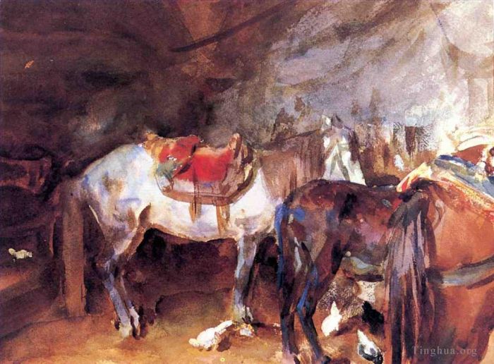 John Singer Sargent Various Paintings - Arab Stable