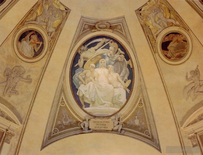 John Singer Sargent Various Paintings - Architecture Painting and Sculpture Protected by Athena from the Ravages of Time