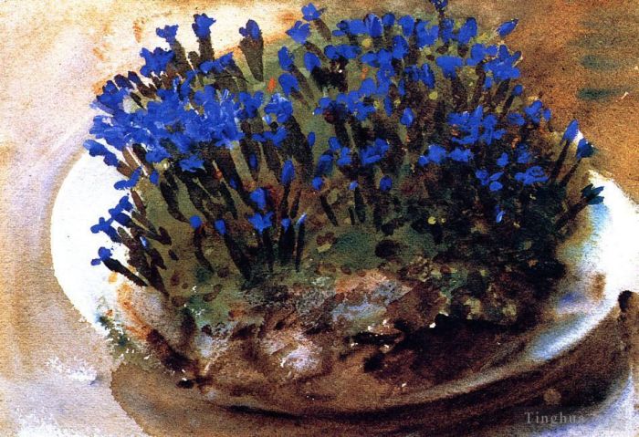 John Singer Sargent Various Paintings - Blue Gentians
