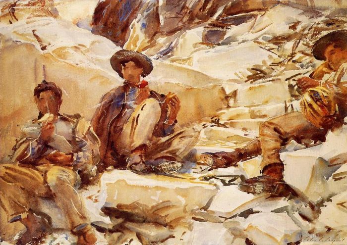 John Singer Sargent Various Paintings - Carrara Workmen