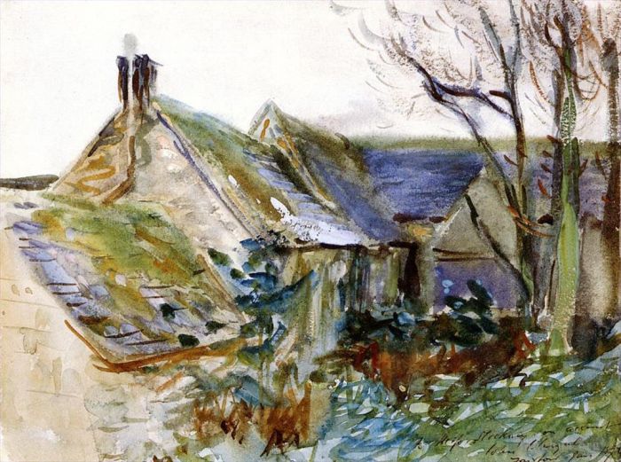 John Singer Sargent Various Paintings - Cottage at Fairford Gloucestershire