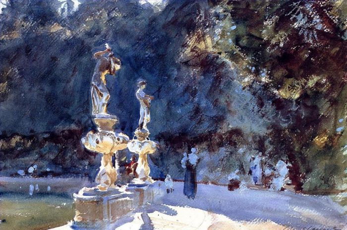 John Singer Sargent Various Paintings - Florence Fountain Boboli Garden