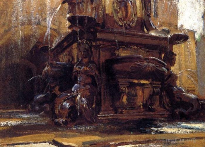 John Singer Sargent Various Paintings - Fountain at Bologna