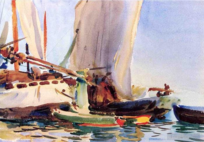 John Singer Sargent Various Paintings - Giudecca boat