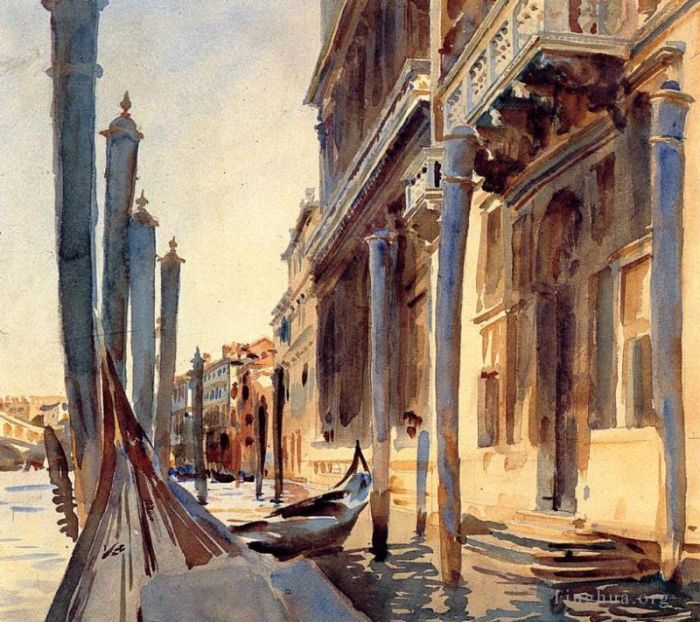 John Singer Sargent Various Paintings - Grand Canal Venice boat