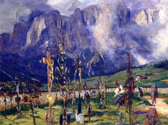 John Singer Sargent Various Paintings - Graveyard in the Tyrol